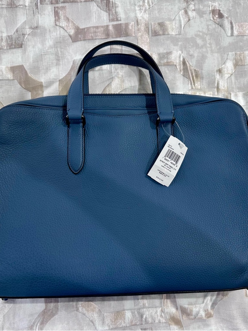 Coach Men's Graham Structured Leather Briefcase in Deep Blue